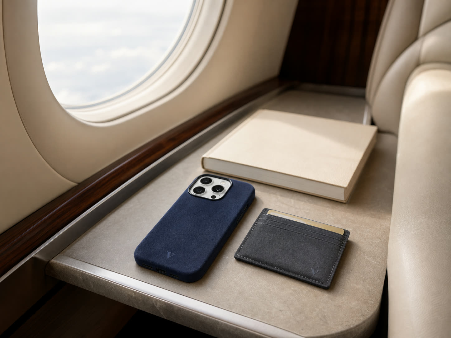 Virela soft-touch objects inside a private jet cabin